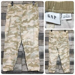 Gap Camo Joggers Women’s 12P (Inseam 23) Ankle Zippers Tapered Lightweight